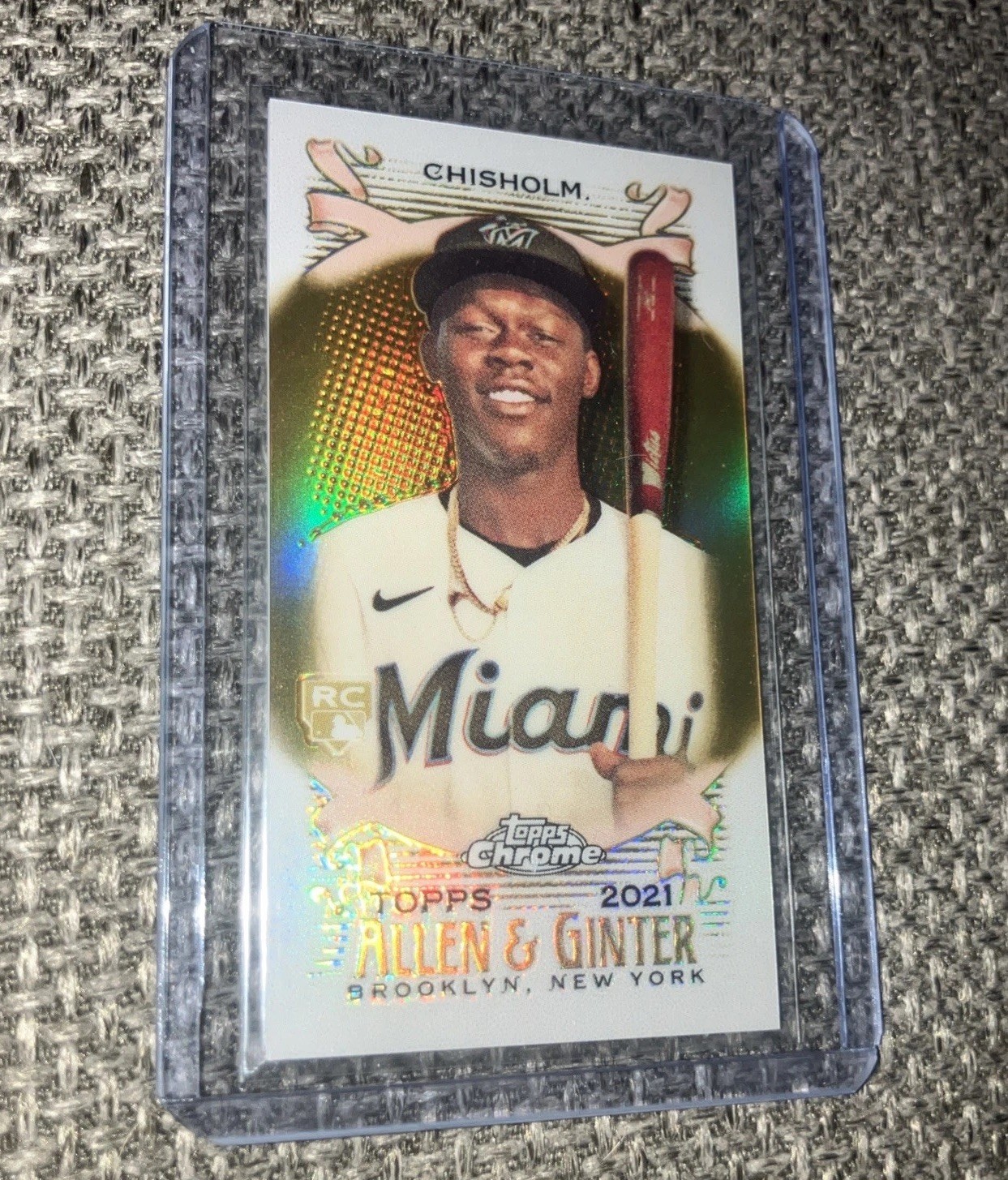 2021 Topps Allen & Ginter Chrome Jazz Chisholm Rookie Mini Gold Refractor /50