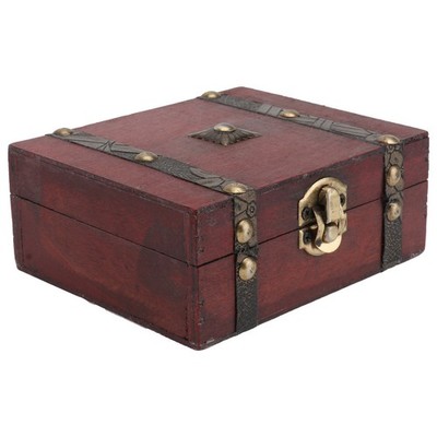 Holz Vintage Lock Treasure Chest Juwely Storage Box Hülle Organisator