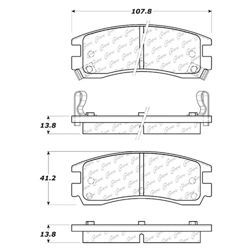 Rotores de disco de freno, pastillas de freno metálicas centradas en la parte trasera 3 piezas para Buick LeSabre_LP Foto 4 de 4