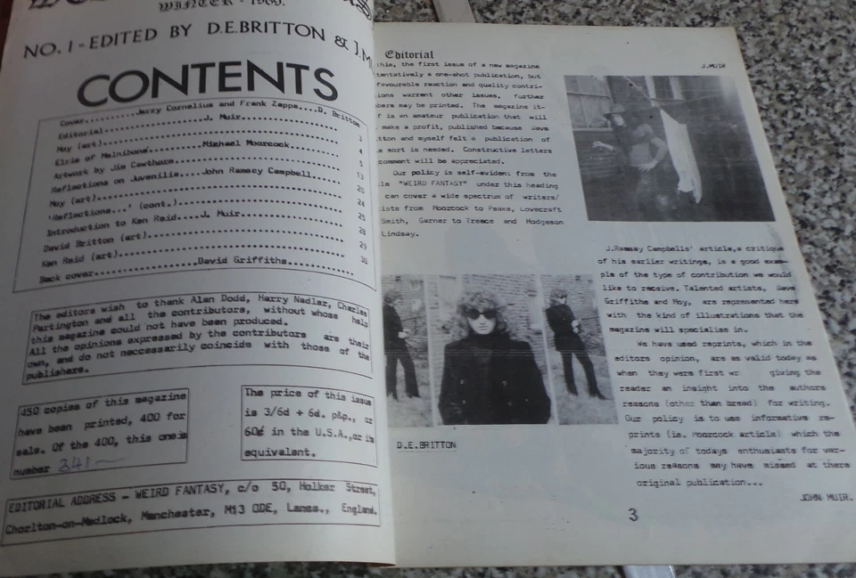 David Britton Weird Fantasy No 1 1969 Moorcock Frank Zappa Savoy SF Lord Horror - Image 2 of 3