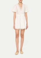 Ulla Johnson Camila Short Sleeve Mini Dress White