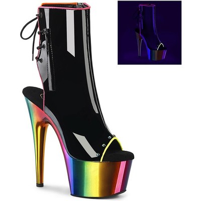 Pleaser Adore 7'' Heel 2 3 4'' Pf Open Toe Back Ankle Boot Side Zip 1018Rc 02