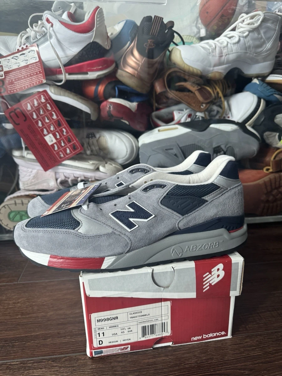 New Balance 998 Made in USA Grey Navy Red for Sale | Authenticity