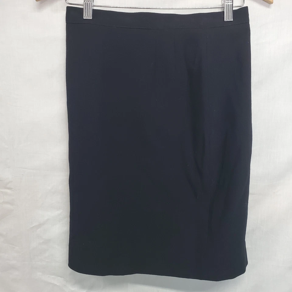 Giorgio Armani Skirt Size 6 Womens Black Wool Pencil Knee Length