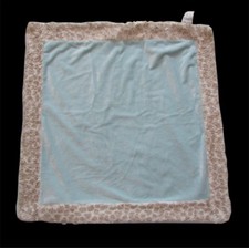 Nat  Jules Demdaco light blue velour giraffe trim security blanket baby lovie