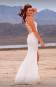 white sequin mermaid dress