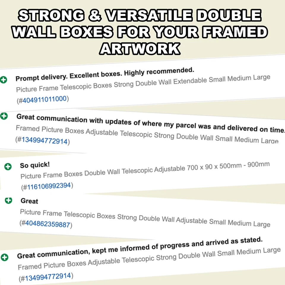 FRAMED PICTURE POSTAL BOXES Adjustable TELESCOPIC DOUBLE WALL Small Medium Large - Image 4 of 4