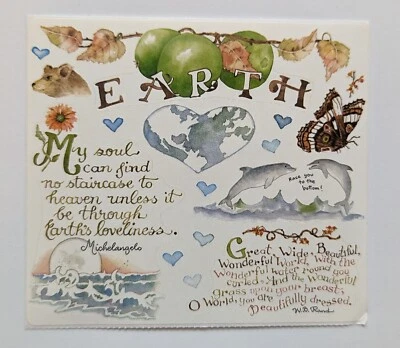 Vintage Susan Branch Stickers Earth Nature Animals 1 Module Sheet 4.5"x5"
