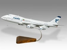 Boeing 747-200 Iran Air Desk Wood Airplane New Model Small Scale 1/200