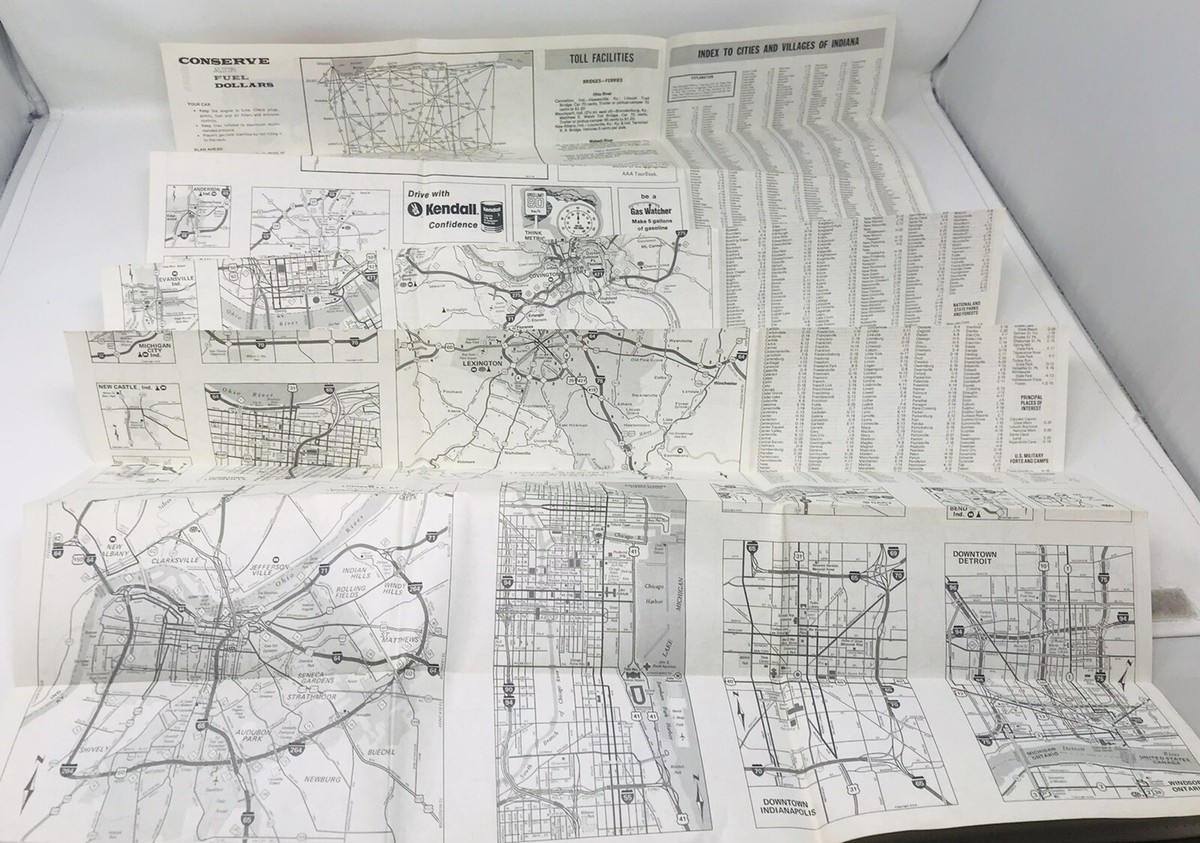 Vintage 1979 Triple AAA Foldout Road Map Touring Guide Indiana | eBay