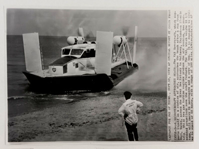 1962 VA3 Hovercraft Boat River Dee Estuary Wallasey England Vintage Press Photo