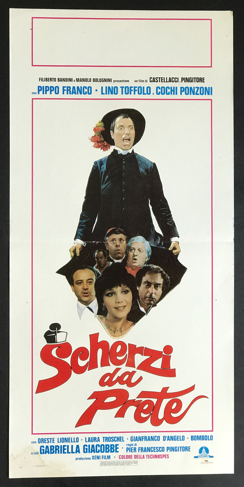 Locandina originale film Scherzi da prete (1978) - Regia di Pier Francesco Pingitore
