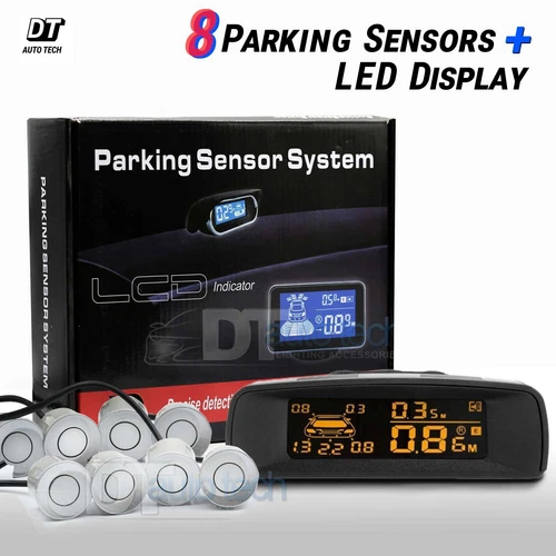 8 Parking Sensors LCD Car Auto Backup Reverse Rear Radar System Alert Alarm Kit
