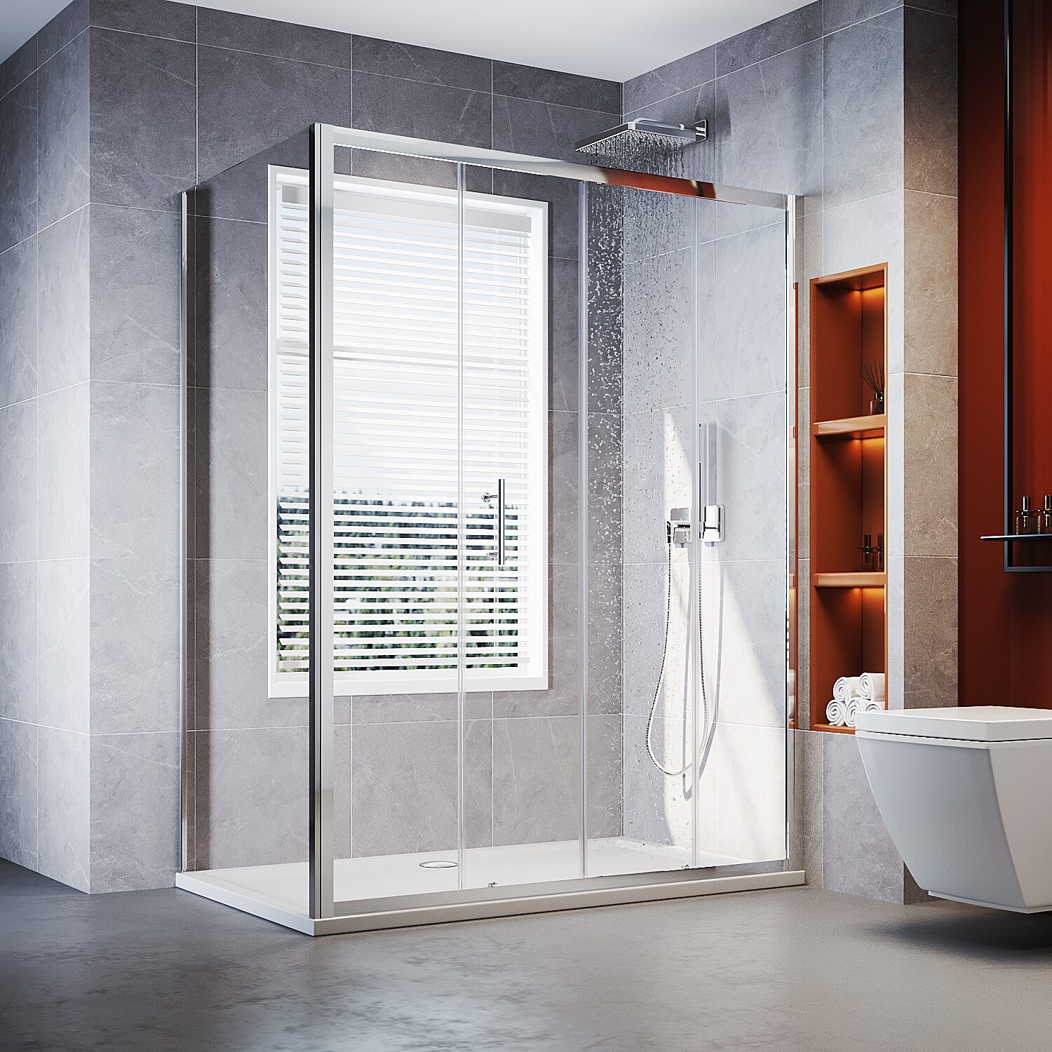 Adjustable Design Framed Shower Screen Sliding Door Tempered Glass Enclosure eBay