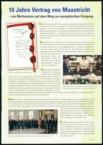 GERMAN POST ANNIVERSARY-FDC 2003 EUROPA CEPT MAASTRICHT TREATY u711 - Picture 3 of 4