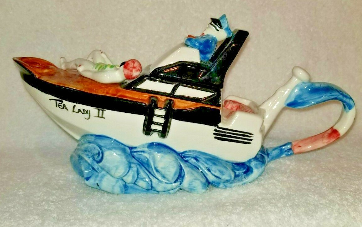 Vintage Swineside Ceramics Made in England Teapot "Tea Lady II" Boat