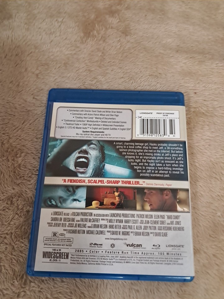 Hard Candy (Bluray, 2005) RARE Ellen Page, PATRICK WILSON EUC eBay