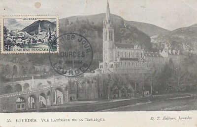 CARTE MAXIMUM 1ER JOUR LOURDES 12/06/1954