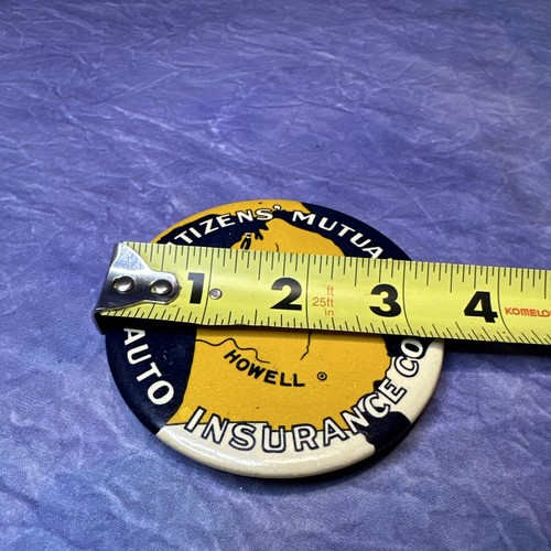 Citizens’ Mutual Auto Insurance Howell MI 3.5” Celluloid Button Compact Mirror - 第 2/9 張圖片