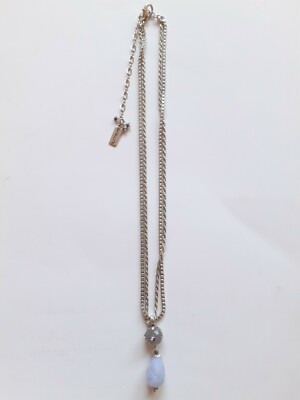 Collier Mi-long Rose Satellite 'Jardin D'Hiver' - Pendentif Libellule En émail - Occasion