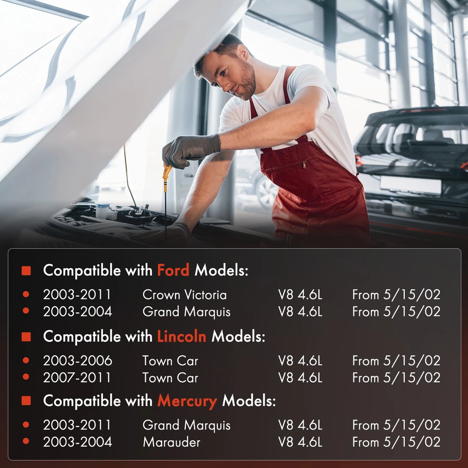 Varilla de medición de aceite de motor para Ford Crown Victoria Lincoln Town Car Mercury 2003-2011 Foto 2 de 4