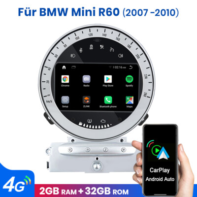 9'' 2+32GB Android 12 Autoradio GPS Navi für BMW Mini Cooper R55 R56 2007-2013