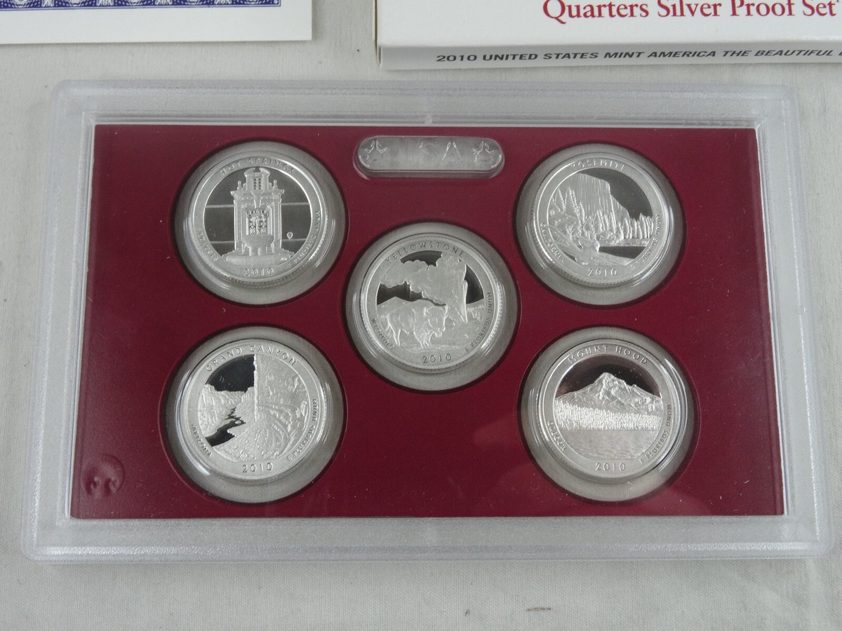 2010-S ATB Silver Quarter Proof Set 5 Coins w/ Box & COA OGP US