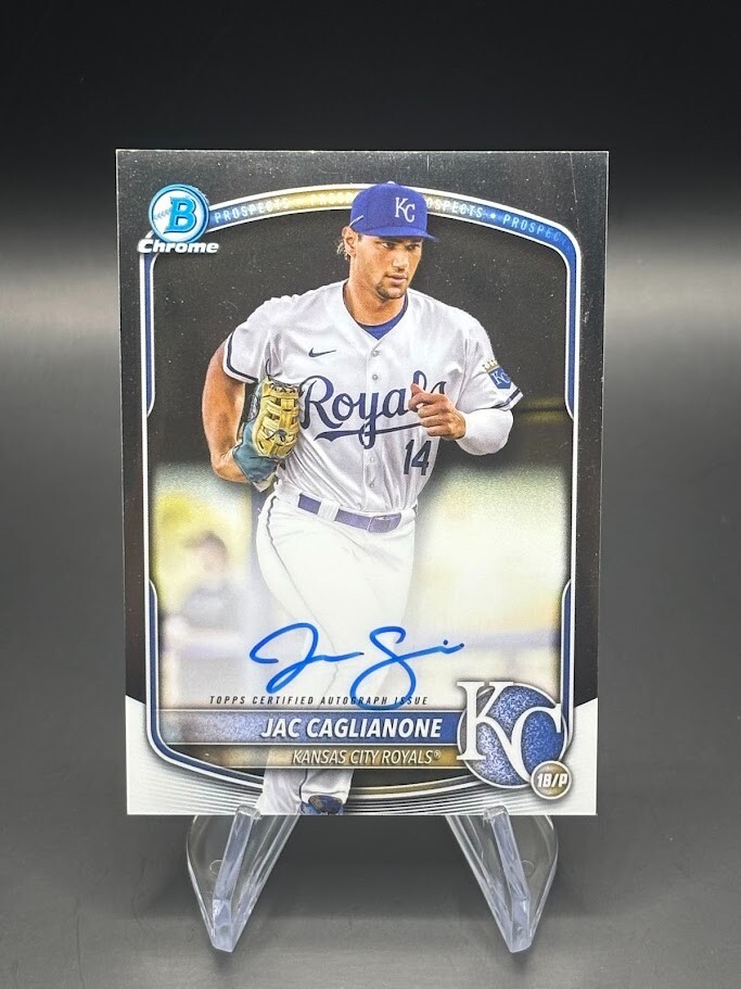 Jac Caglianone 2025 Bowman #CPA-JCA Chrome Prospect Autograph Royals