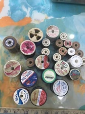 Vintage Thread Spools lot-26 Spools Clark’s, Talon, Walmart, Kmart, S S Kresge