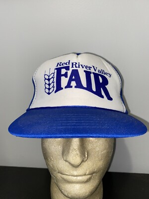 Vintage Red River Valley Fair Mesh Snapback Trucker Hat Baseball Cap Lid