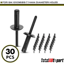 30Pcs Black Blind Rivet Retainer Fasteners for GM 7.14mm Nylon 10109689 12337915