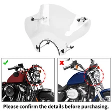 Motorcycle 7/8" Cruiser Windshield Windscreen with Mounting Kit Universal 250cc