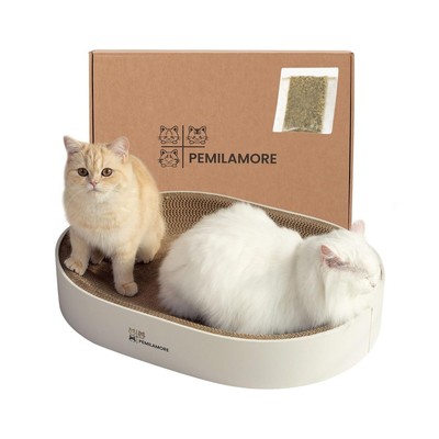 Cat Scratcher Cardboard Bed for Indoor Cats   Large (24.4x17.7x3.9i... Fas