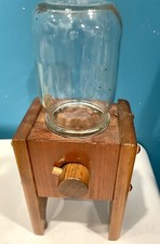 Vintage Mason Jar & Wood Gum Ball/Candy/Nut Dispenser 11.5" Tall