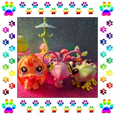Littlest Pet Shop LPS Authentic Garden Get Together 478 479 480 Bunny Frog Fly