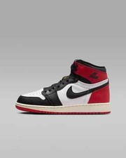 Nike Air Jordan Retro 1 OG Black Toe White Red GS Kids Size Youth FD1437-106
