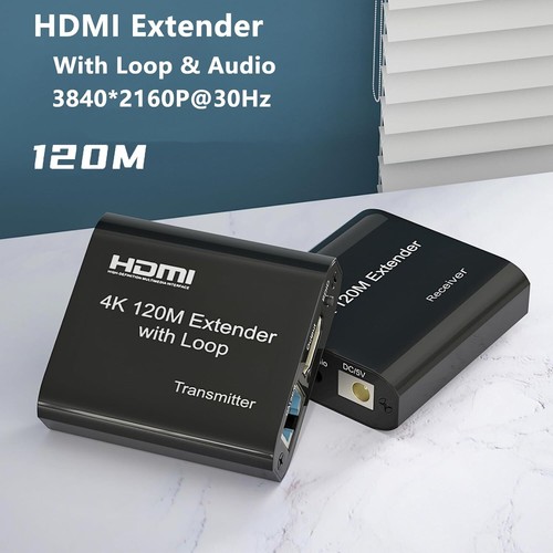 4K HDMI to RJ45 Extender 120M with Loop & Audio EDID over CAT5e/6 Ethernet Cable - Picture 8 of 16