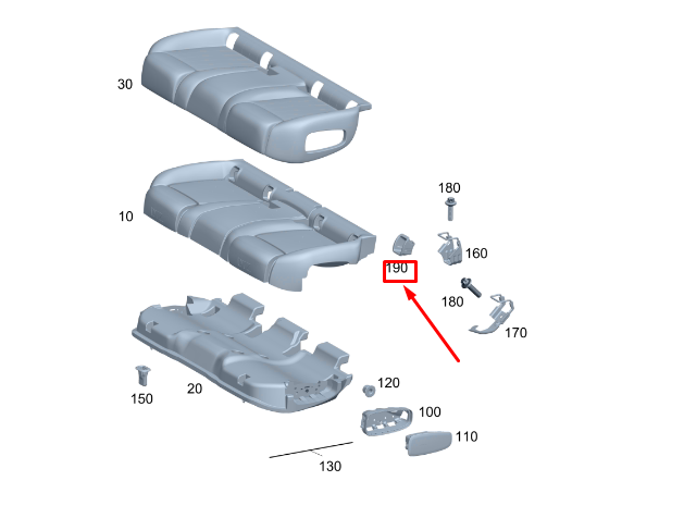 MB GLA H247 Isofix-Abdeckung für Kindersitzverankerung hinten A24786098019051
