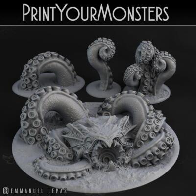 3D Printed Print your Monster Giant Monster Kraken 28 32mm D&D