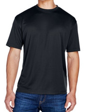 Mens Gildan Short Sleeve Active Performance Polyester T Shirt Black Dark Grey