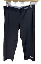 Women's Nike Pro Cropped Leggings Black Size Medium Dri-fit