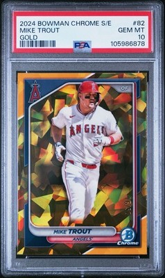 2024 Bowman Chrome Sapphire Mike Trout #82 Gold /50 PSA 10 GEM MINT