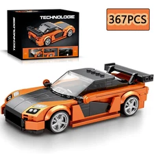 367PCS Orange Sports Car Building Block City Vehicle Classic Car Model Bricks