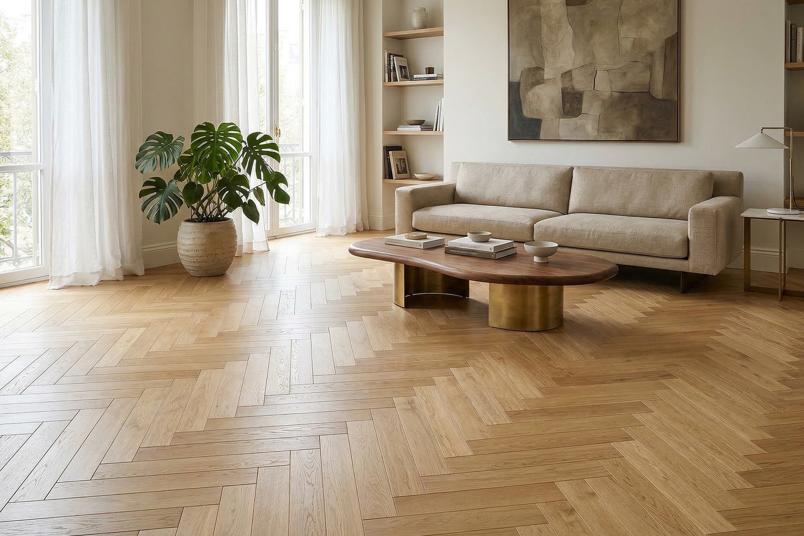 Parquet contrecollé bâton rompu Chubby 125 en chêne sélection pour pose flottante