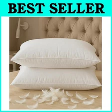 College Dorm Essentials: Down Feather Pillows - 2 Count