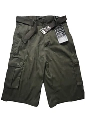 Marx & Dutch Men’s Cargo Shorts 32 Dark Olive Green w/ Belt NWT