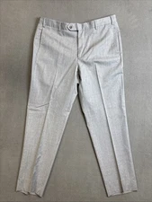 Zanella Platinum Parker Pants Size 36 Gray Dress Pants Slacks Falt Front Wool