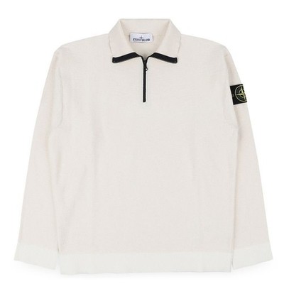 Stone Island Herren Baumwollpullover mit halbem Reißverschluss und Aufnäher 153743954 [U]