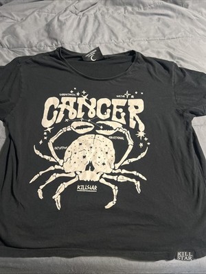 Killstar Cancer  T Shirt Womens Black Crew Neck Goth XL