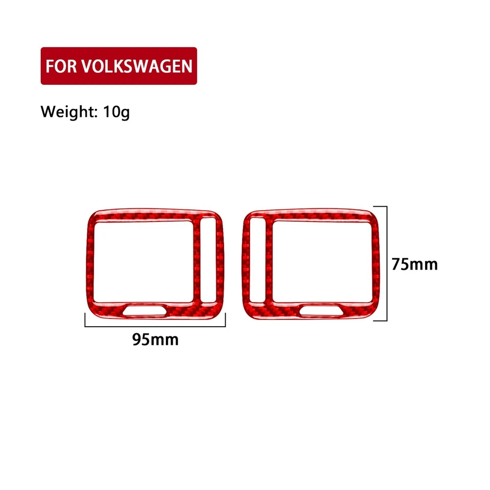 Cubierta de ventilación de aire para tablero de instrumentos de fibra de carbono rojo para Volkswagen Passat 1996-06 Foto 2 de 4